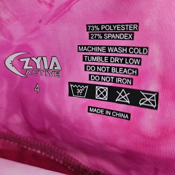 ZYIA Active Hendrix Light and Tight High Rise Pink Tie Dye Capri/Crop Legging 4 - Picture 8 of 8